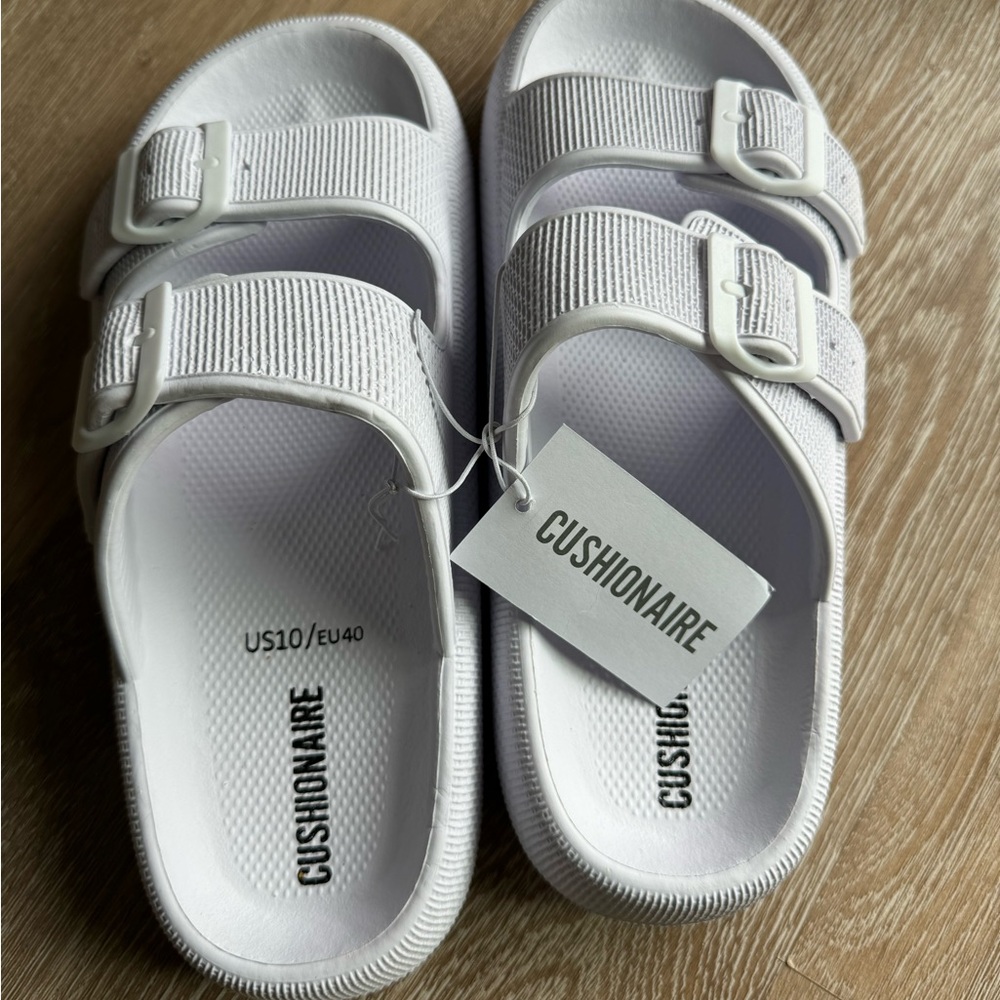 Cushionaire White Sandals